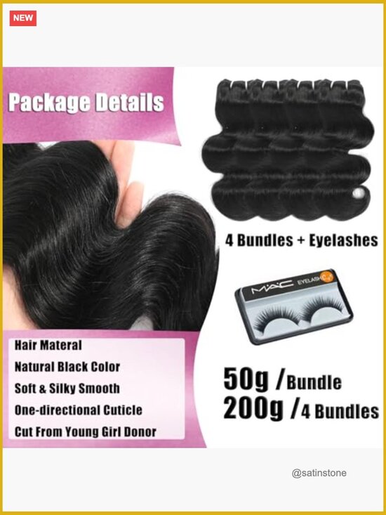 Body Wave Human Hair Bundles 12 Inch 4 Bundles 12A Unprocessed Brazilian Virgin